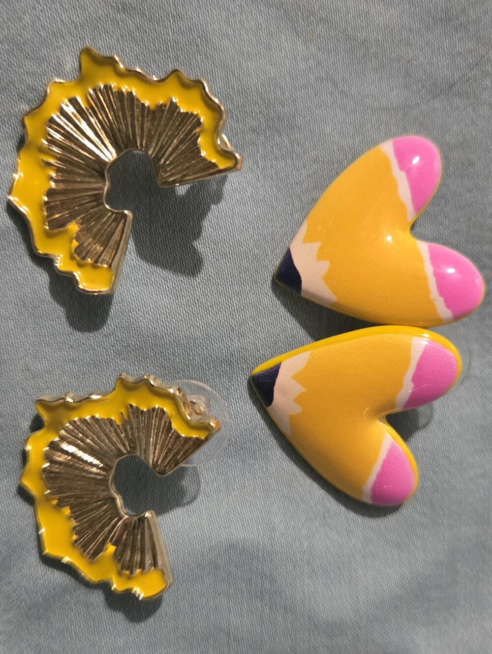 Pencil Heart Earrings And Pencil Shavings Spiral Earrings. Adorable!